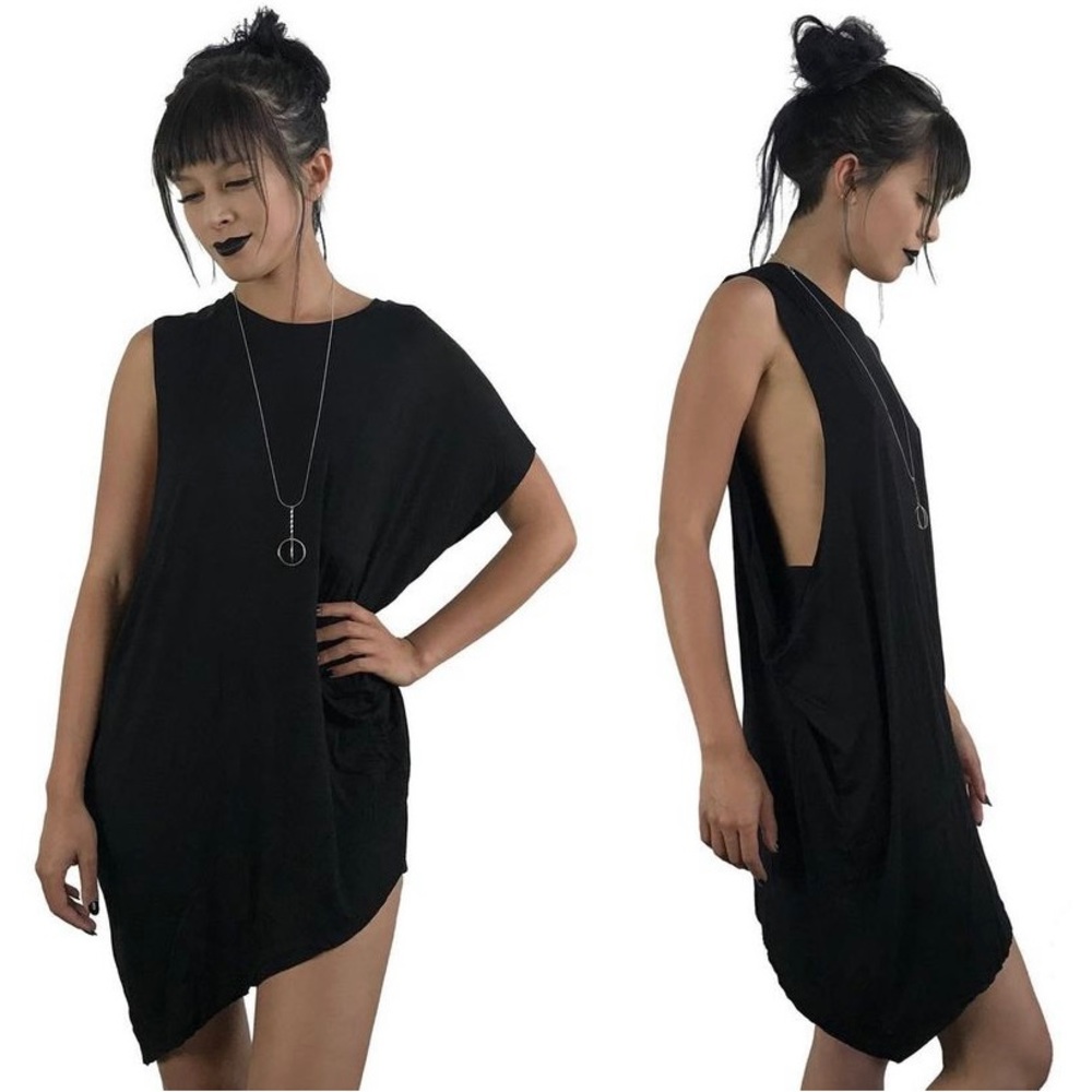 Black No. 1 Asymmetrical Tank-Medium